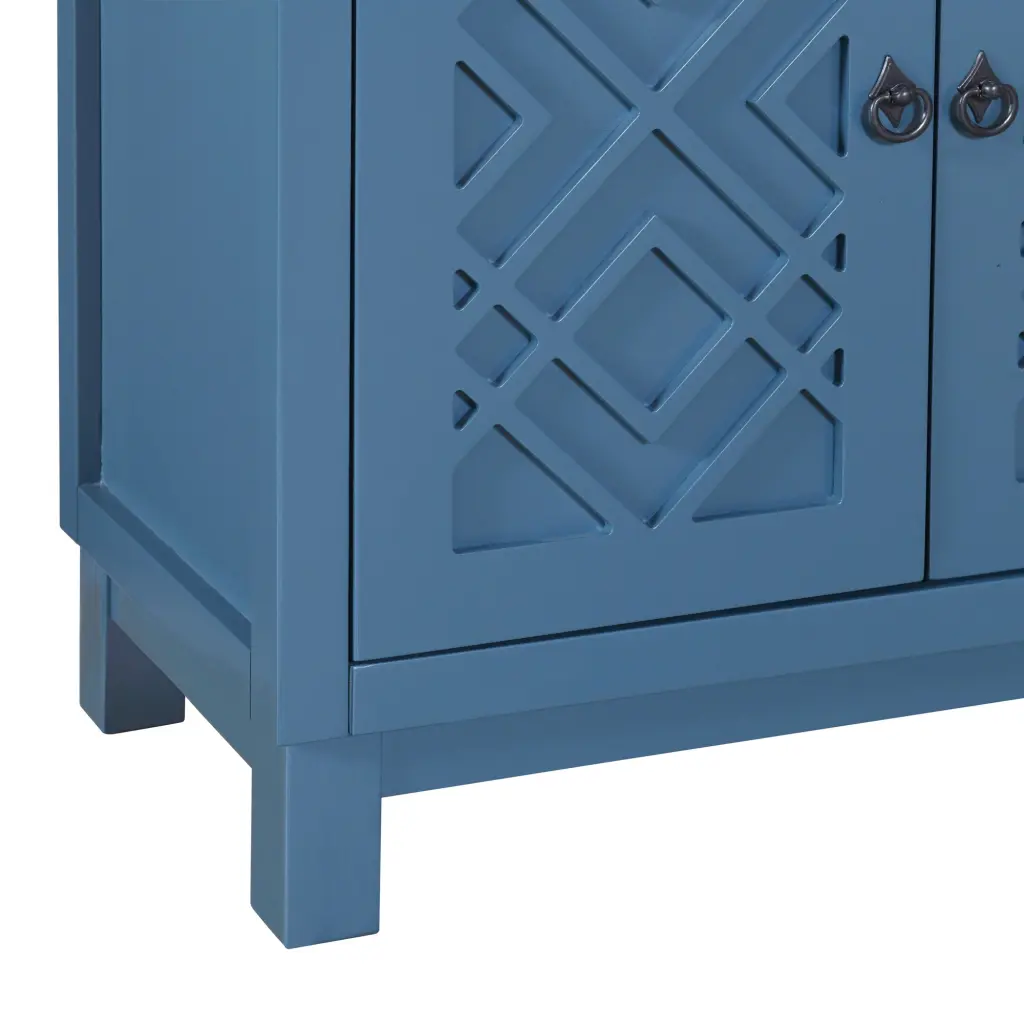 Large Storage Space Sideboard 4 Door Buffet Cabinet Pull Ring Handle trexm