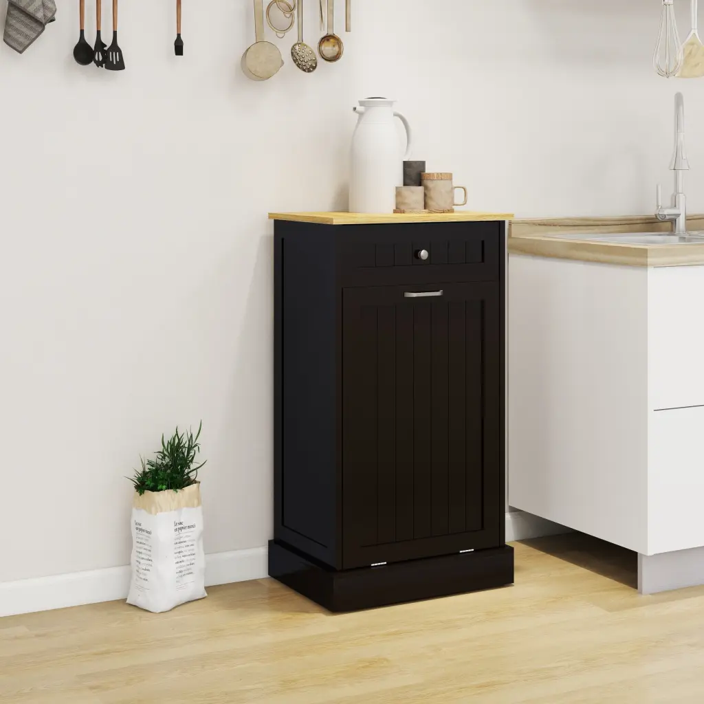 Tilt Out Trash Cabinet One Drawer And Compartment - Kitchen Waste Bin Storage Unit rnb