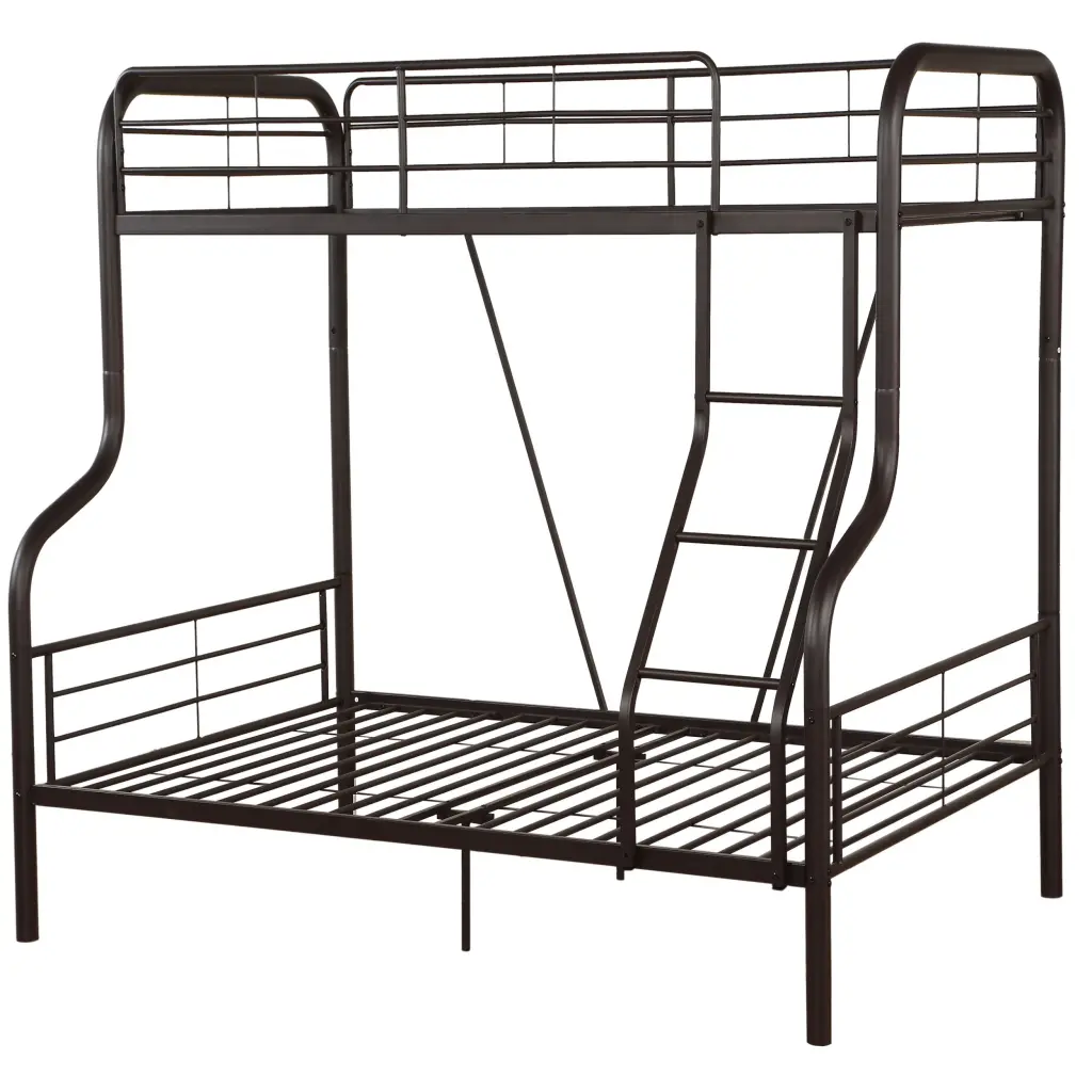 Sandy Black Twin Over Full Bunk Bed Constructed Ladder - Space-Saving Metal Bunk Bed furniture max
