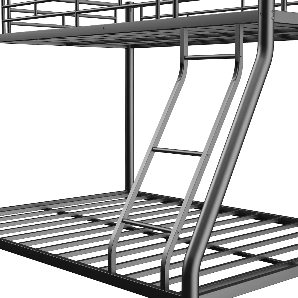 Metal Twin Over Full Bunk Bed - Heavy Duty Robust Noise Reduced Safe Bunk Bed rnb