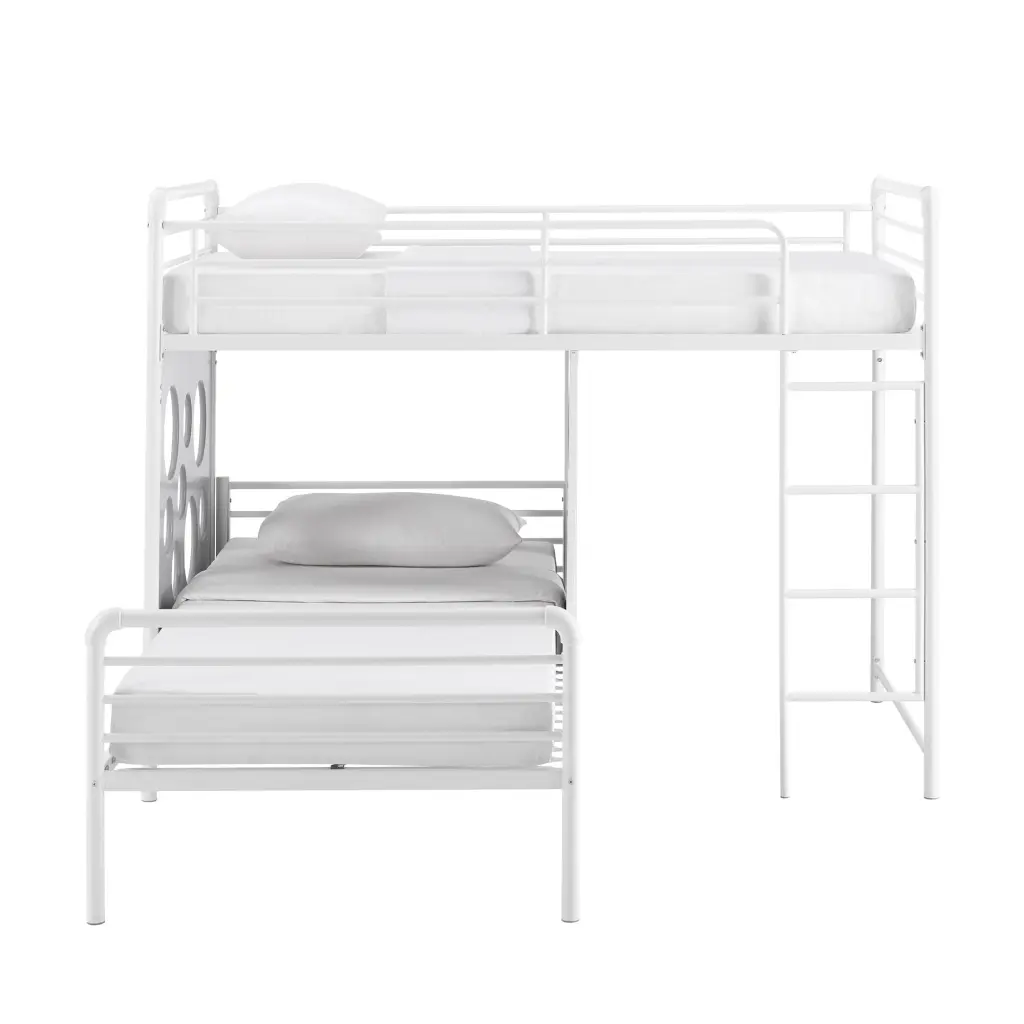 Modern Geo Cutout Colorful Twin Influenced Bunk Bed White Cool Grey walker edison