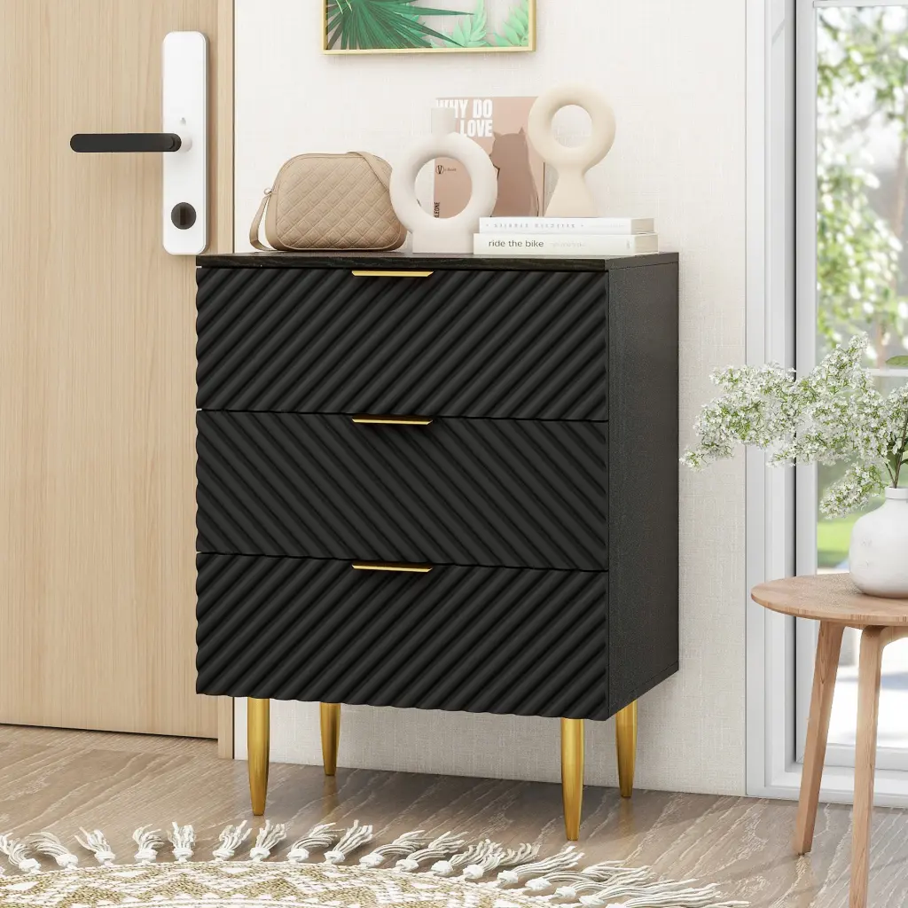 3 Drawer Accent Storage Cabinet Bedroom Living Room Organizer rnb