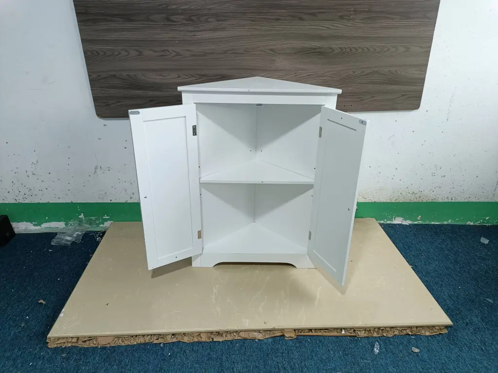 Floor Corner Cabinet 2 Doors And Adjustable Shelves Freestanding moonriver
