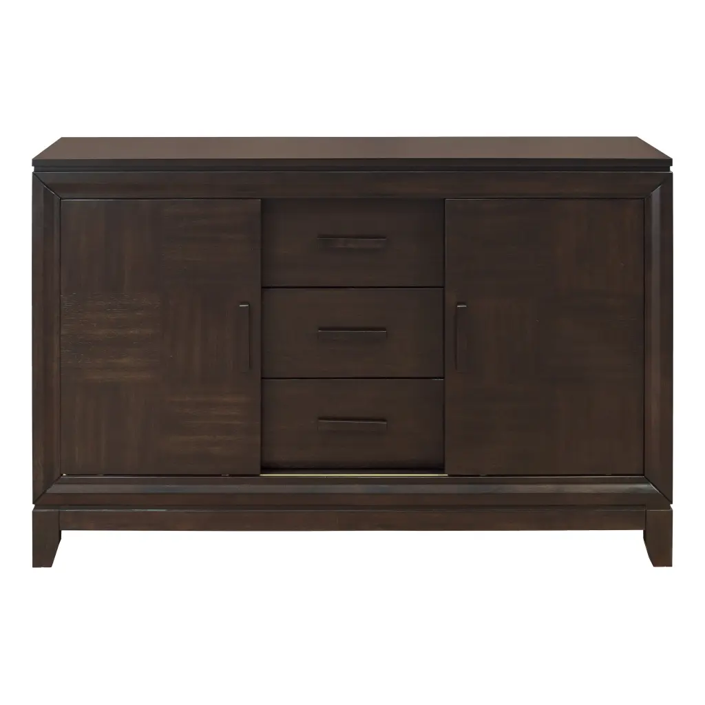 Timeless Design Dark Brown Finish 1-Piece Server 3 Drawers and 2 Cabinets kanepe
