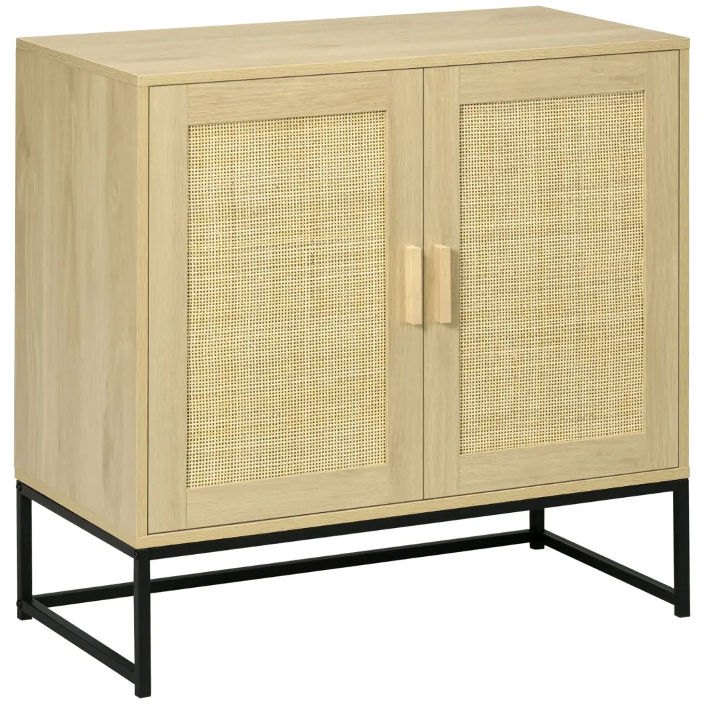 Homcom Accent Cabinet Sideboard Buffet Cabinet Rattan Doors Adjustable Shelves aosom business