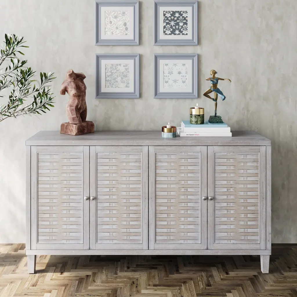 4-Door Wooden Accent Cabinet Sideboard Buffet Server Cabinet fs furniture