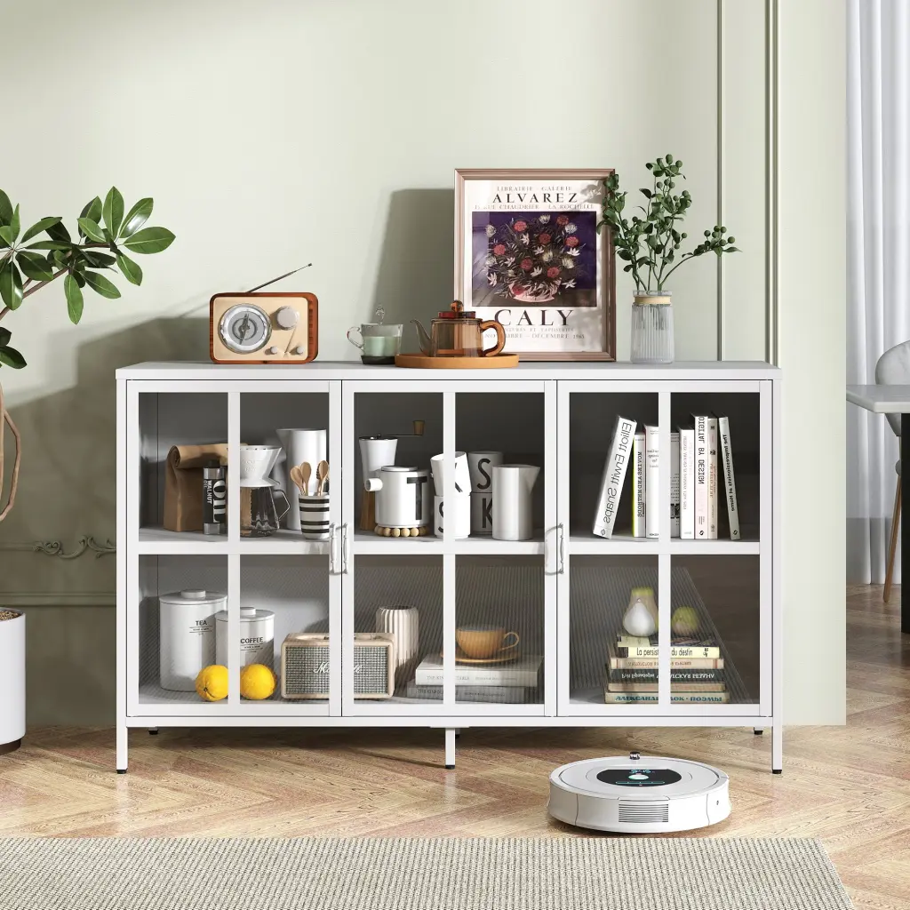 Heavy Duty Modern Metal Sideboard Buffet Cabinet Storage Luxury Living Room makeace home furniture