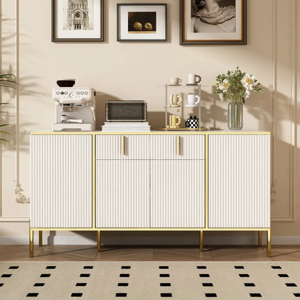 Modern Sideboard Buffet Cabinet Four Doors and Two Drawers Storage ms furniture
