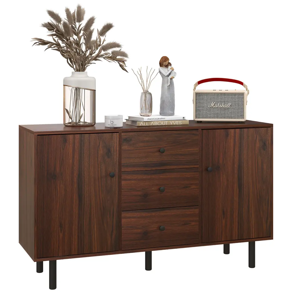 Homcom Sideboard Buffet Cabinet 2 Cupboards 3 Drawers aosom business