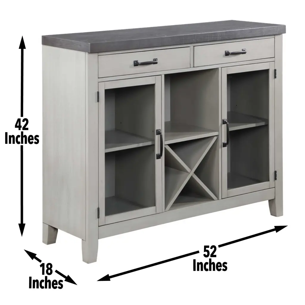 Hyland Server Dark Gray Wood Sideboard Buffet Cabinet steve silver furniture