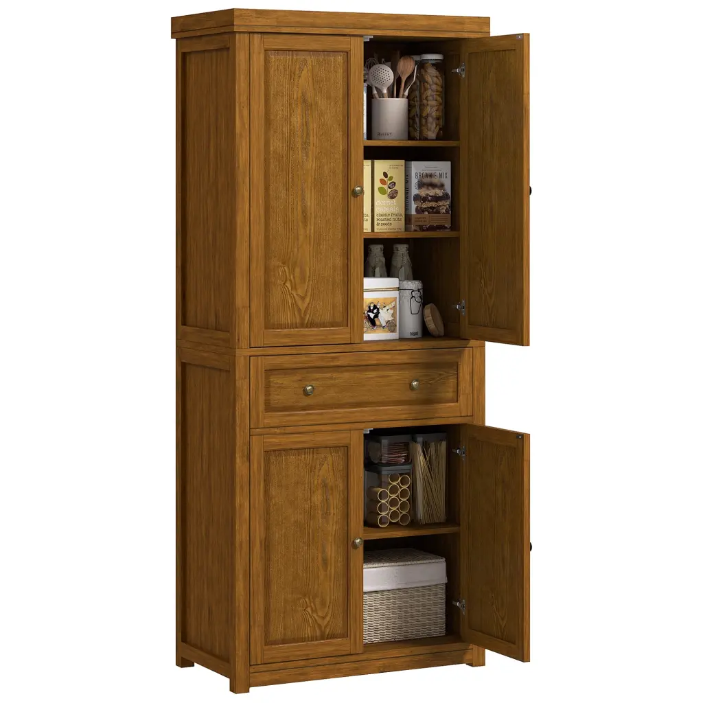 Homcom 72.5 Inch Tall Farmhouse Kitchen Pantry Storage Cabinet Freestanding aosom business