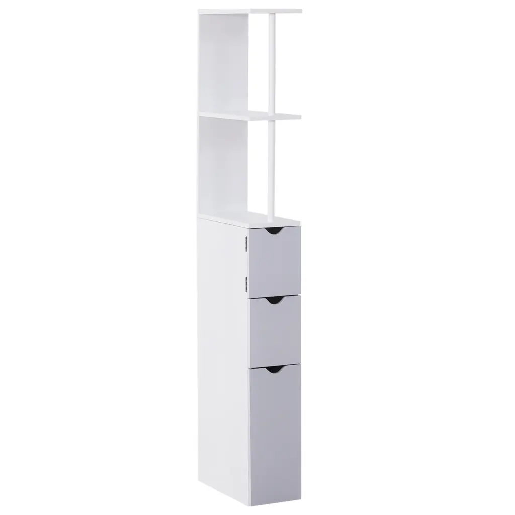HomCom 54 Inch Tall Bathroom Storage Cabinet Freestanding Linen Tower Adjustable Shelves aosom business