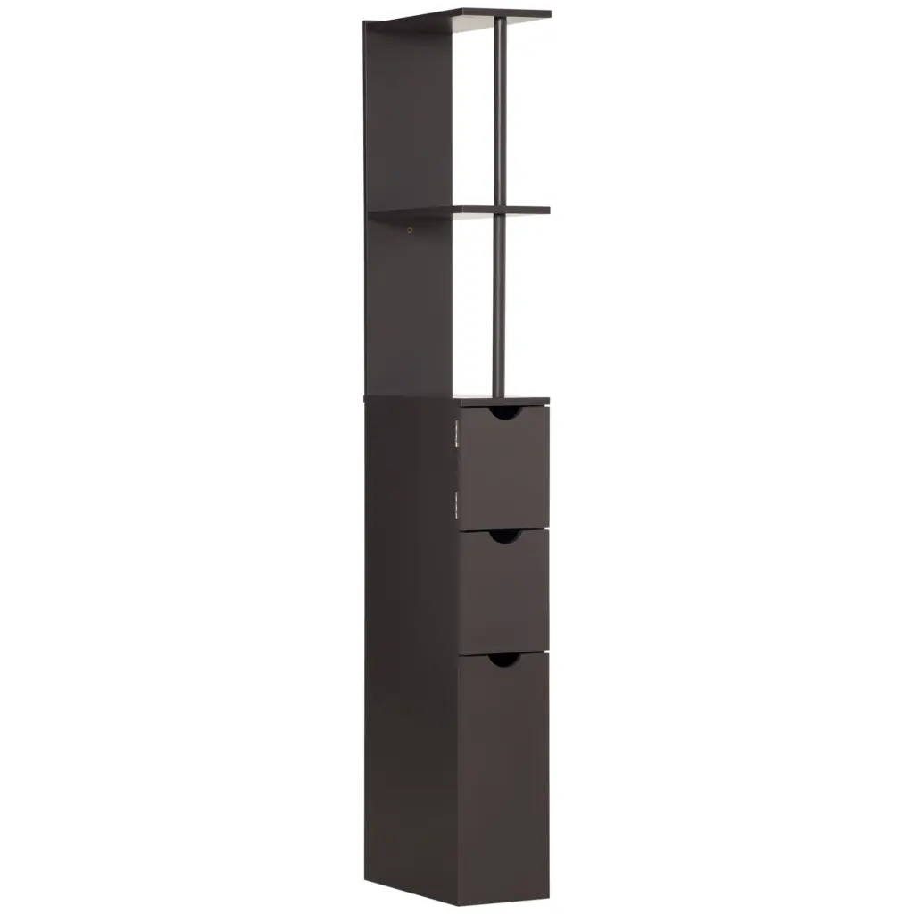 Homcom 54 Inch Tall Bathroom Storage Cabinet Freestanding Linen Tower Organizer aosom business