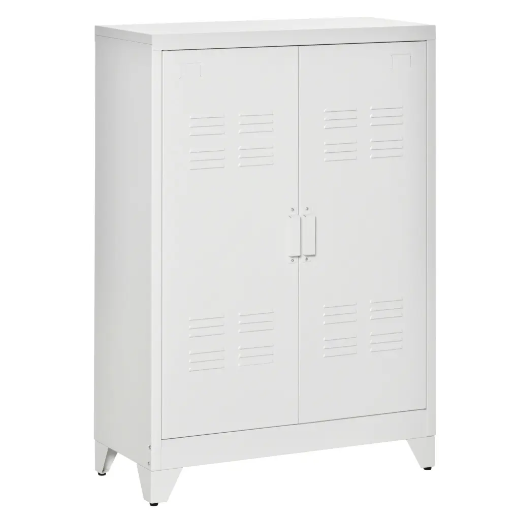 Homcom Industrial Storage Cabinet Steel Garage Cabinet Double Doors aosom business