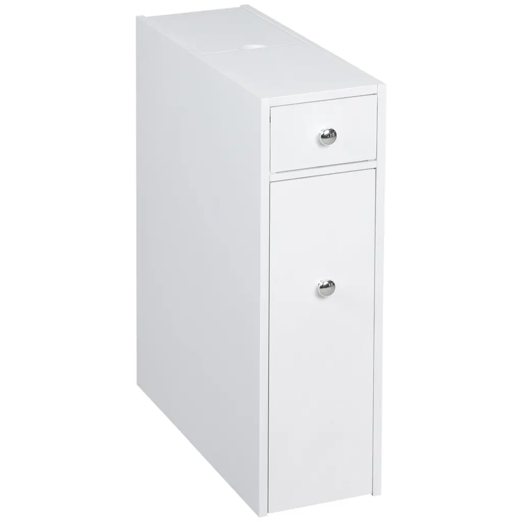 Homcom White MDF Narrow Modern Bathroom Furniture Cabinet aosom business