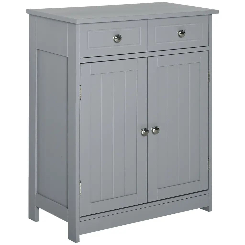 Kleankin Bathroom Floor Cabinet - Wooden Bathroom Storage 2 Doors and Adjustable Shelves aosom business