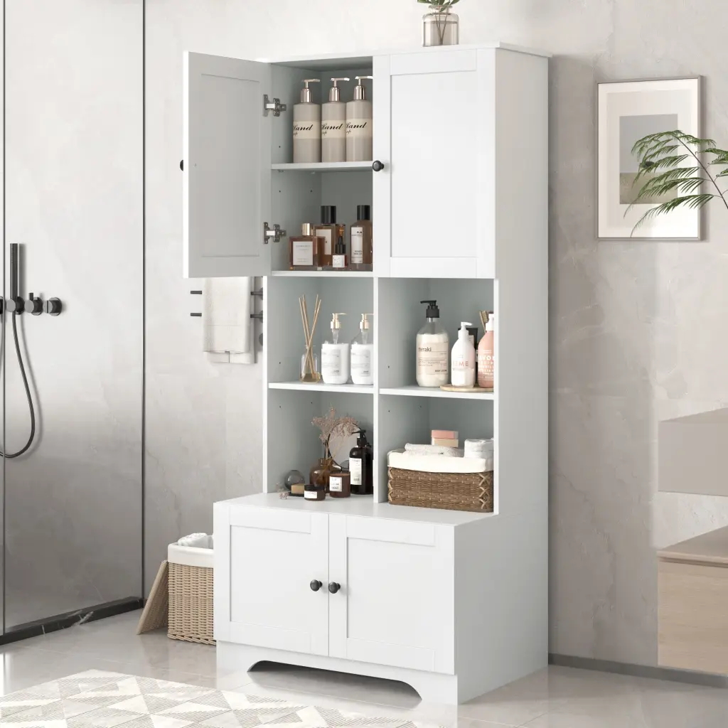 Tall And Wide Bathroom Floor Storage Cabinet Bathroom Storage Unit by