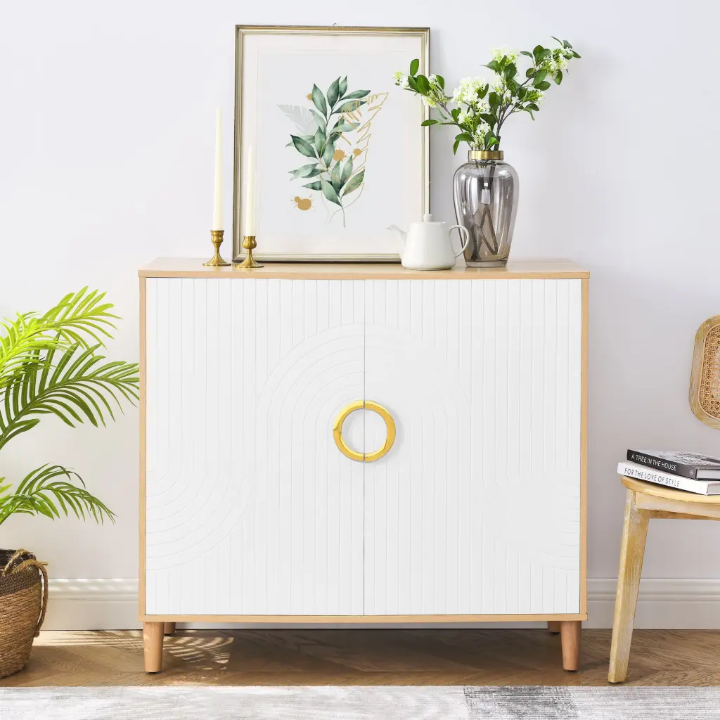 Most Cozy Storage Cabinet Doors And Shelves Modern MDF Living Room chuangyuan wood industry