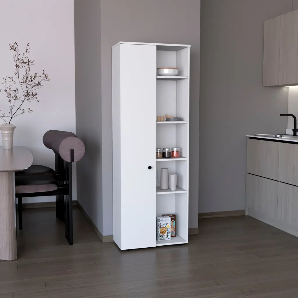 Cary 67 Inch H Kitchen Storage Cabinet One Door and Five Interior Shelves depot e-shop
