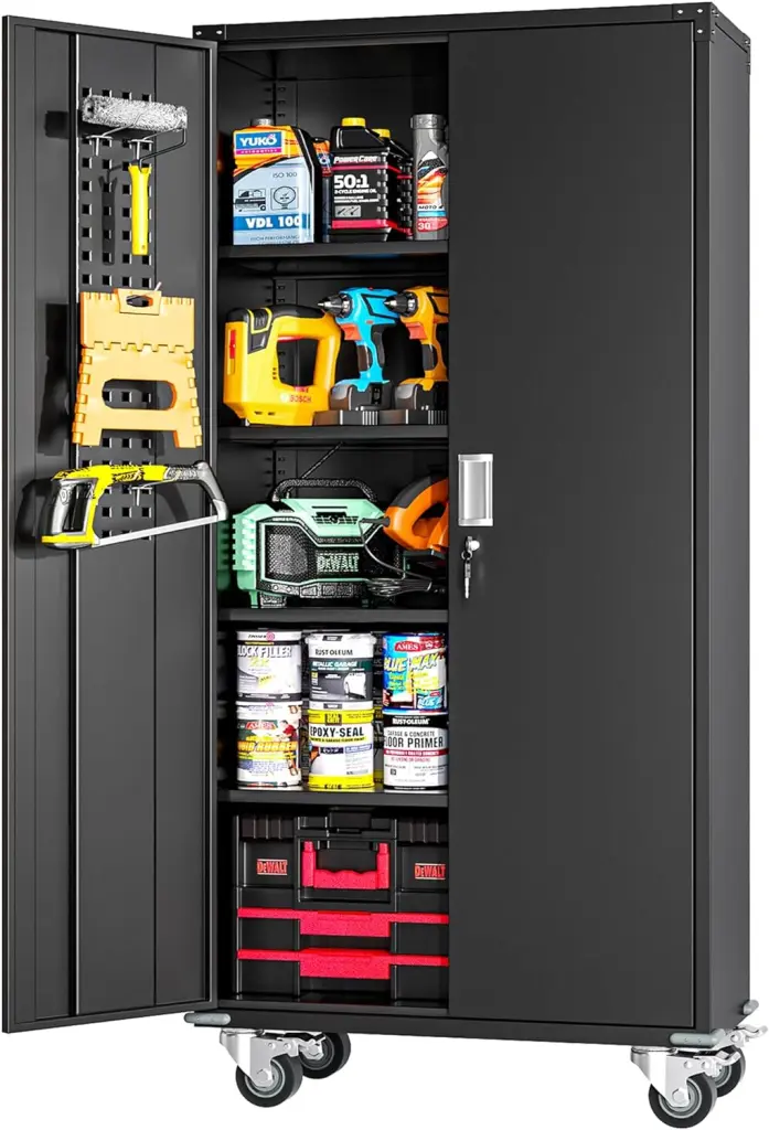 Veripco Garage Storage Cabinets Locking Doors and 4 Adjustable Shelves h - w furniture