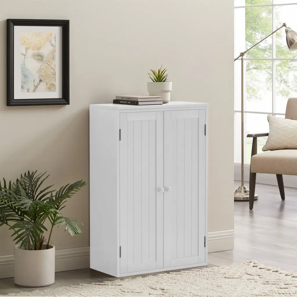 Bathroom Storage Cabinet Freestanding Wooden Floor Cabinet Adjustable Shelves harmony