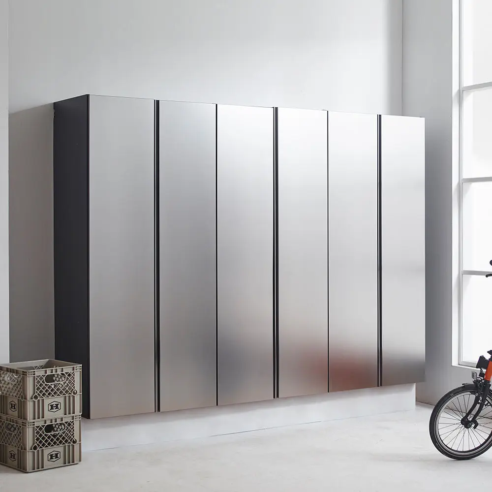 Nova Series 96Wx72Hx20D Metallic Grey Garage Cabinet Storage Shelving Unit klair living
