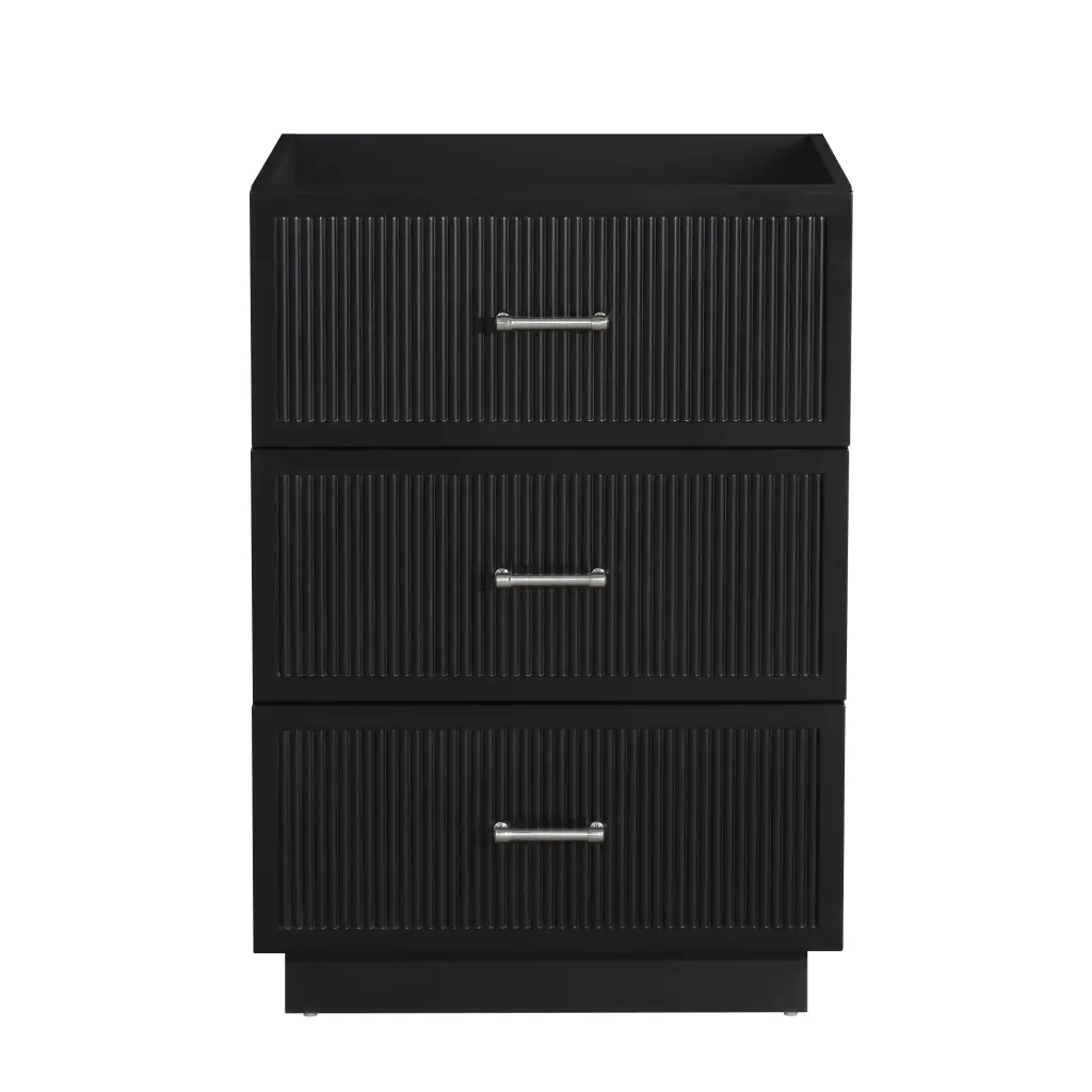 HK2305 24 Inch Black MDF Cabinet Modern Storage Solution like it