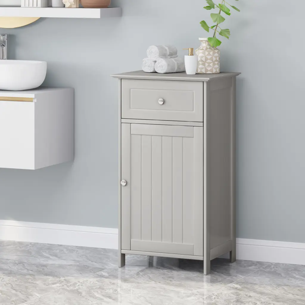 Bathroom Cabinet Light Grey Mdf Storage Cabinet nh-bo