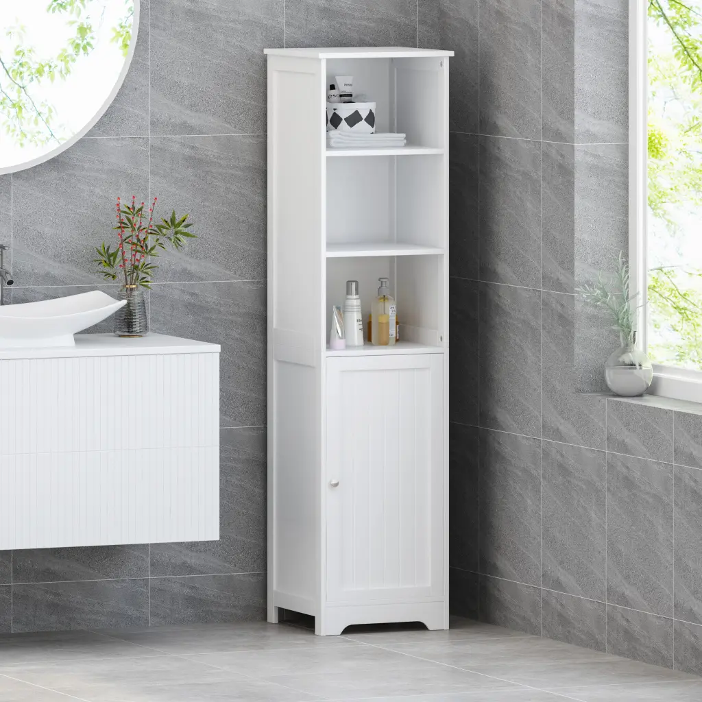 Bathroom Cabinet White MDF Storage Cabinet nh-bo
