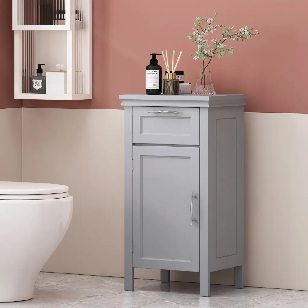 Gray MDF Cabinet Modern Storage Solution nh-bo
