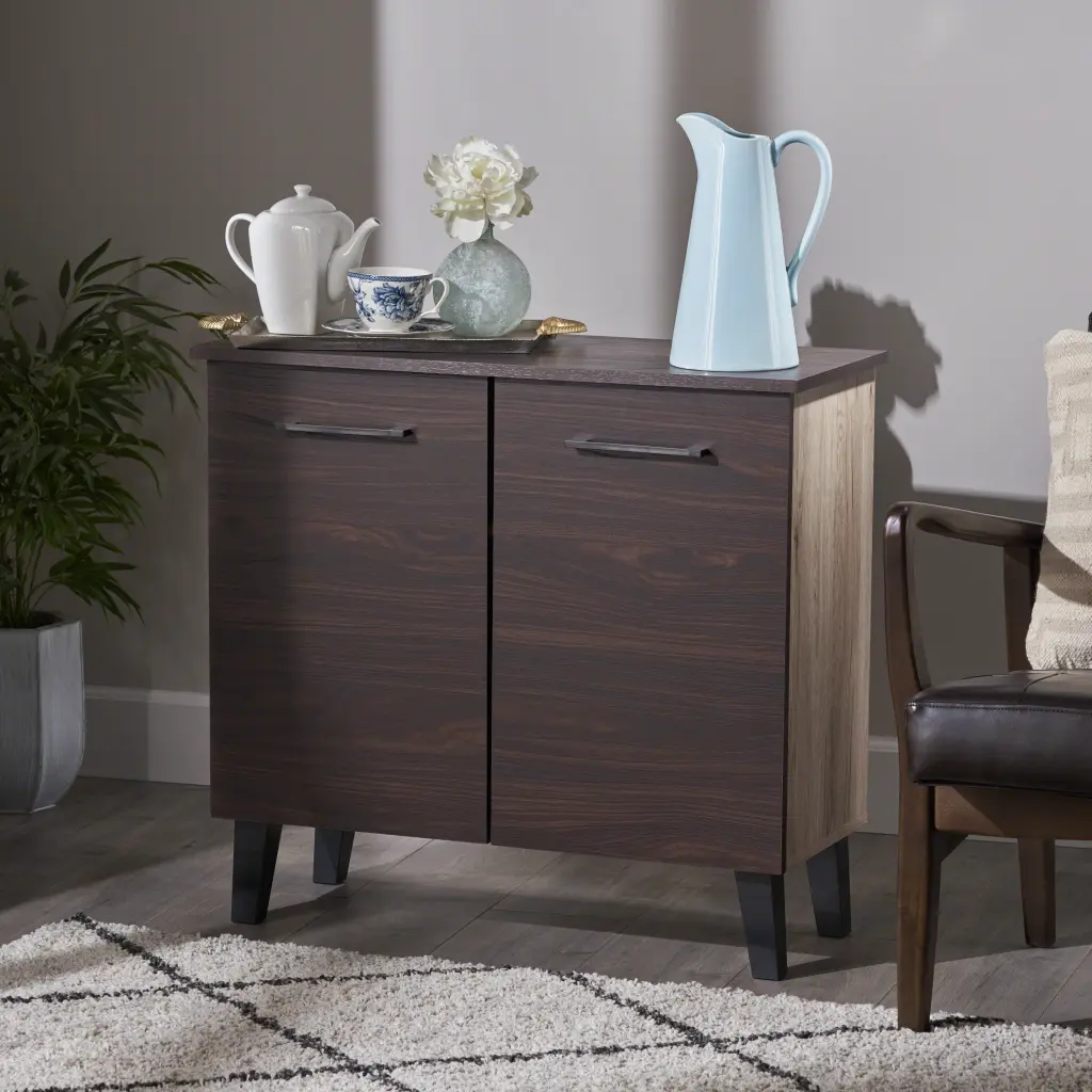 Multi Function Cabinet Sanremo Oak Brown Particle Board Storage Solution nh-bo