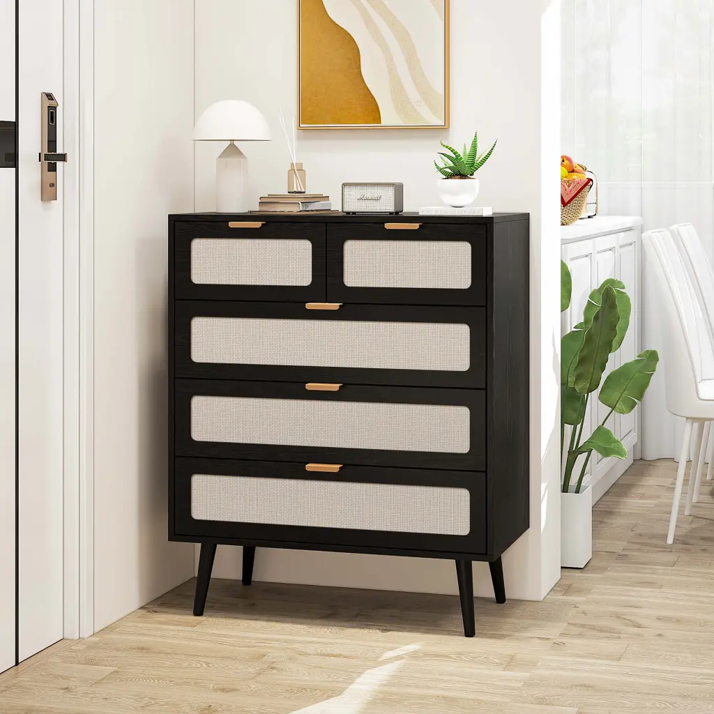 5 Drawer Cabinet Accent Storage Cabinet Suitable Living Room Bedroom rnb