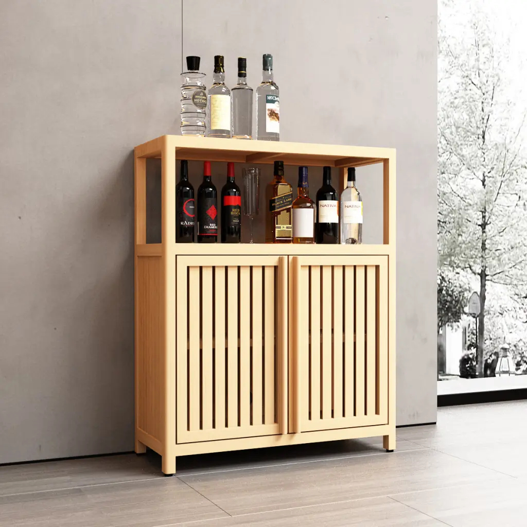 Large Capacity Bamboo Storage Cabinet Bathroom Living Room Organizer rnb