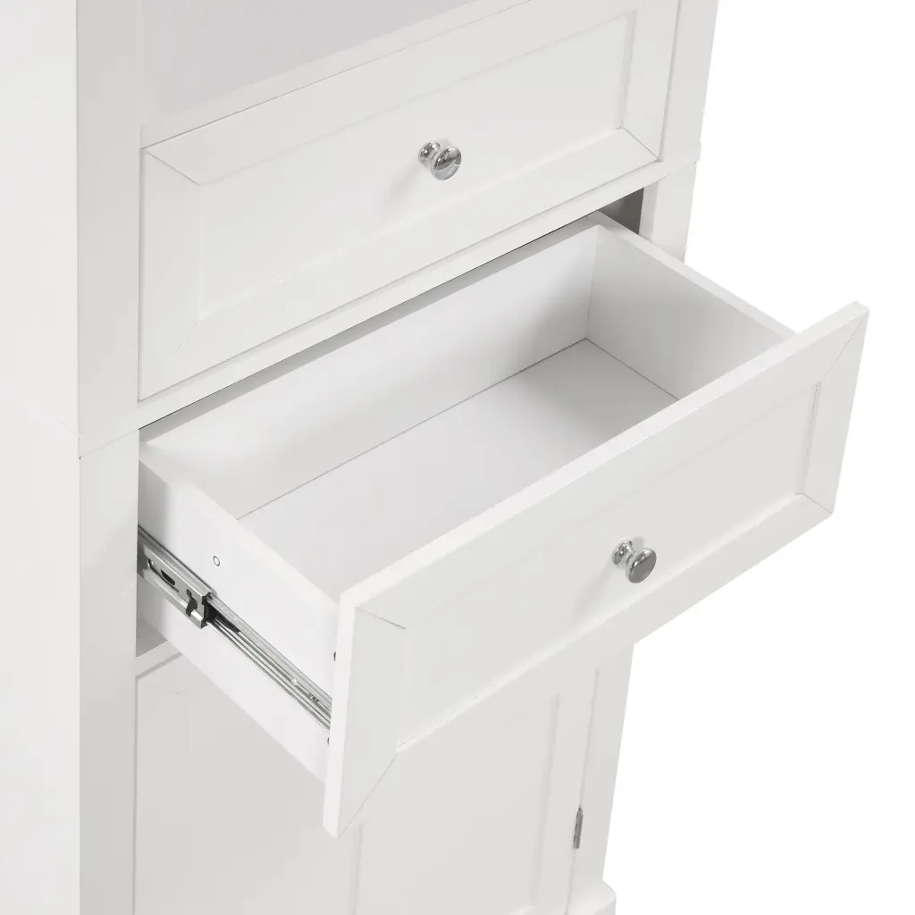 Tall Bathroom Storage Cabinet One Door And Two Drawers Floor Standing rnb