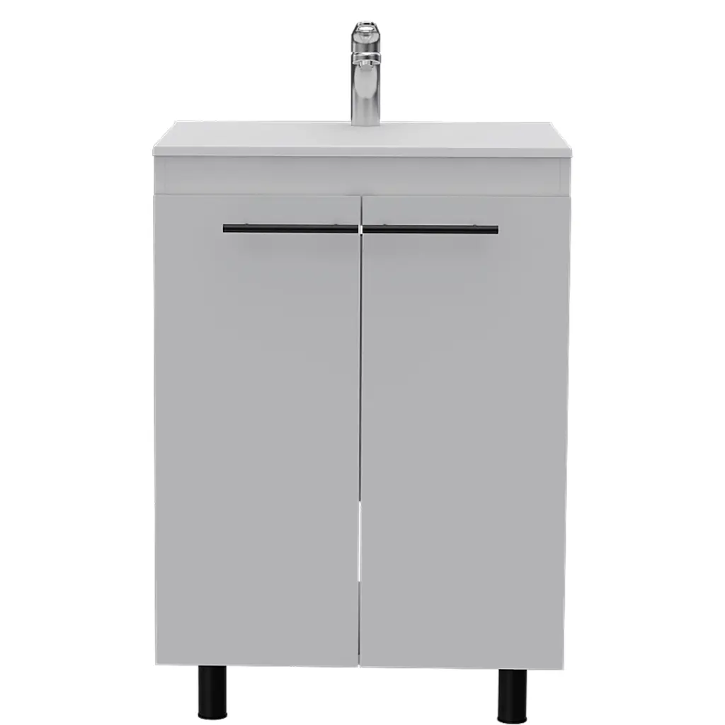 Oxnard Floor Cabinet White Particle Board Bathroom Storage treevol furniture