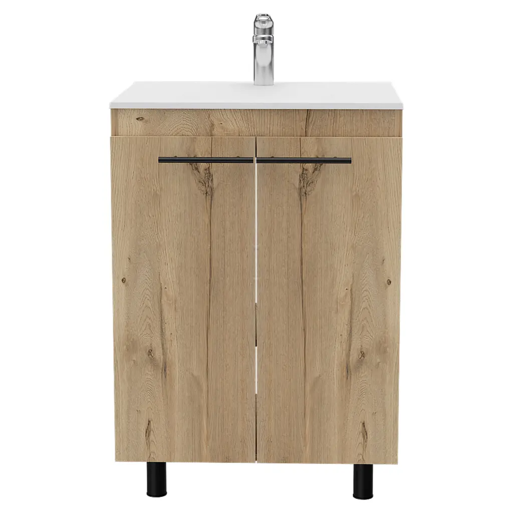 Oxnard Light Oak Floor Cabinet Bathroom Particle Board Storage treevol furniture
