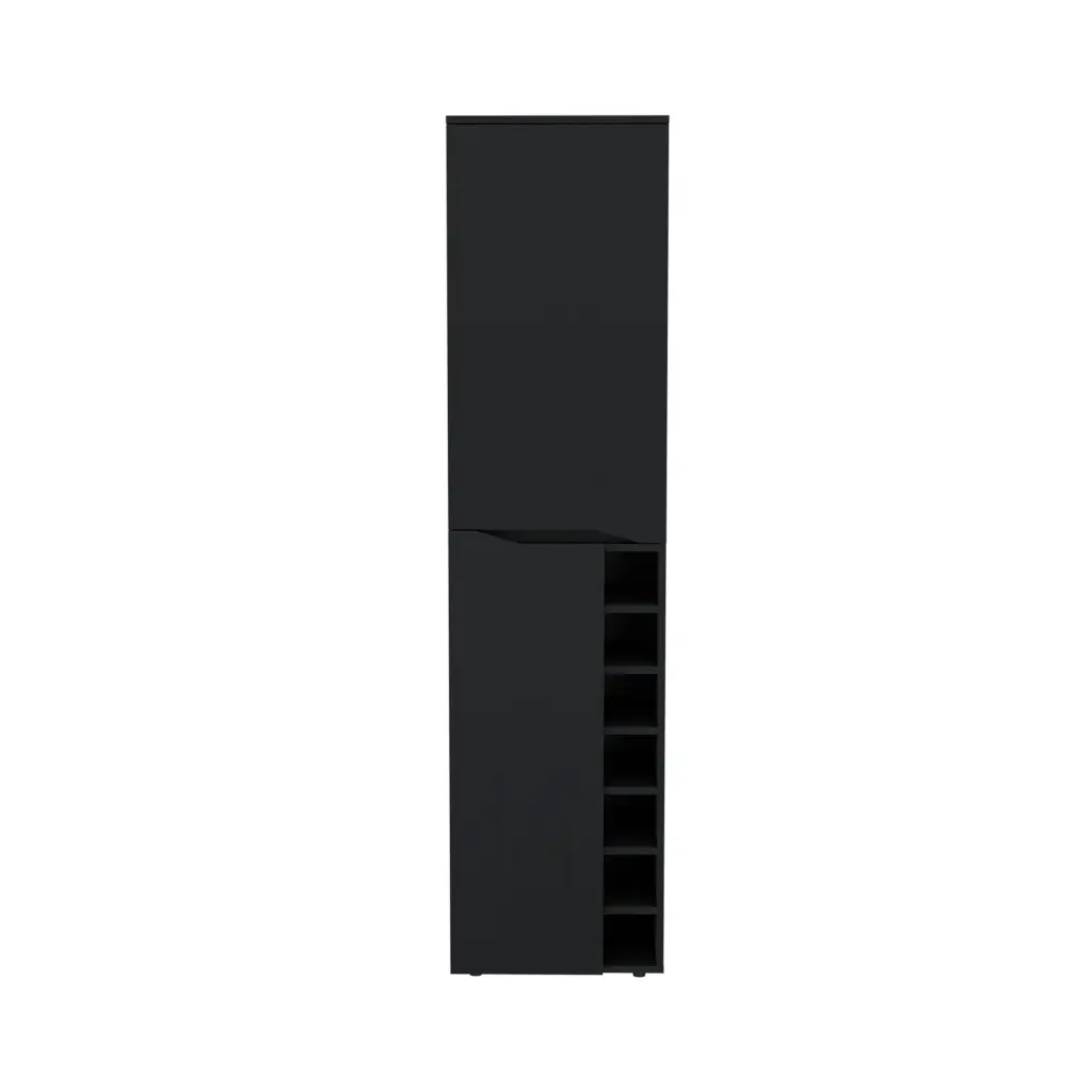 Tall Cabinet Bell Living Room Black Particle Board treevol furniture