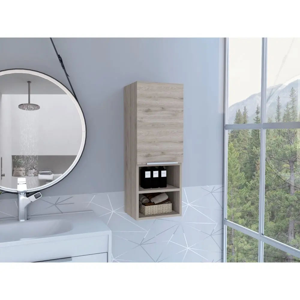 Mila Bathroom Cabinet Two Interior Shelves Two External Shelves Single Door Storage tuhome