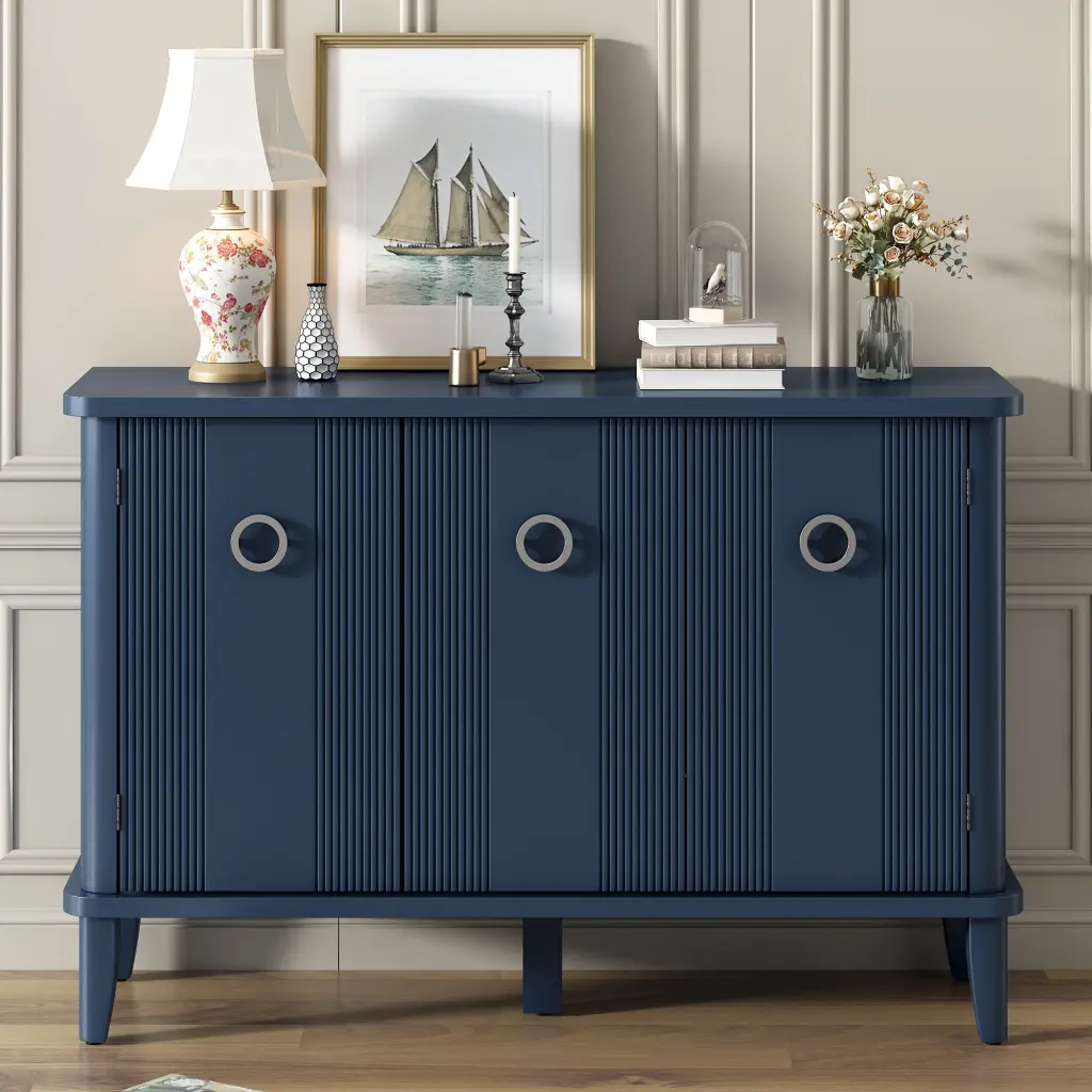 Effortless Solid Wood Veneer Fraxinus Mandschurica Cabinet Living Room u_style