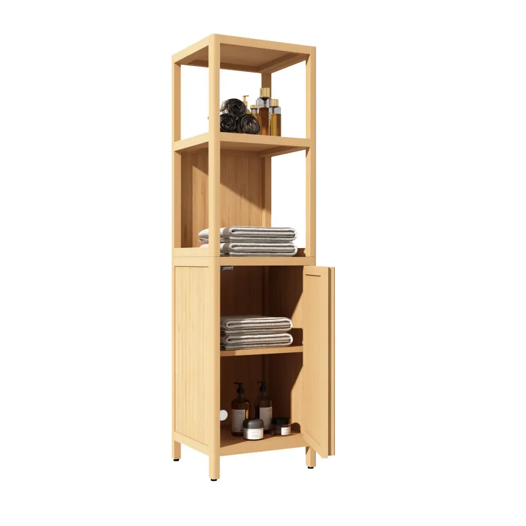 Large Capacity Multifunctional Bamboo Storage Cabinet Furniture Bathroom and Living Room w2181