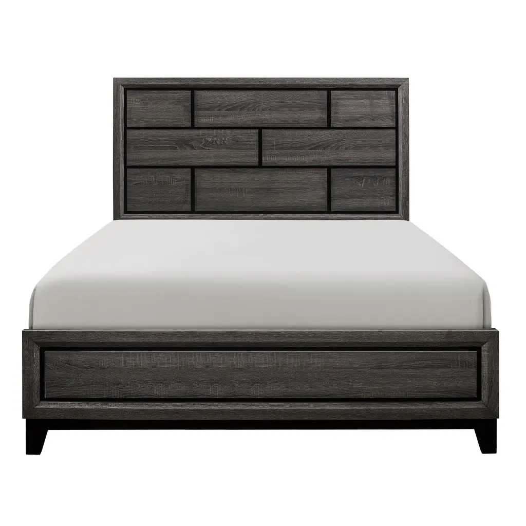 Modern Style Clean Line Design Gray Finish California King Size Bed kanepe