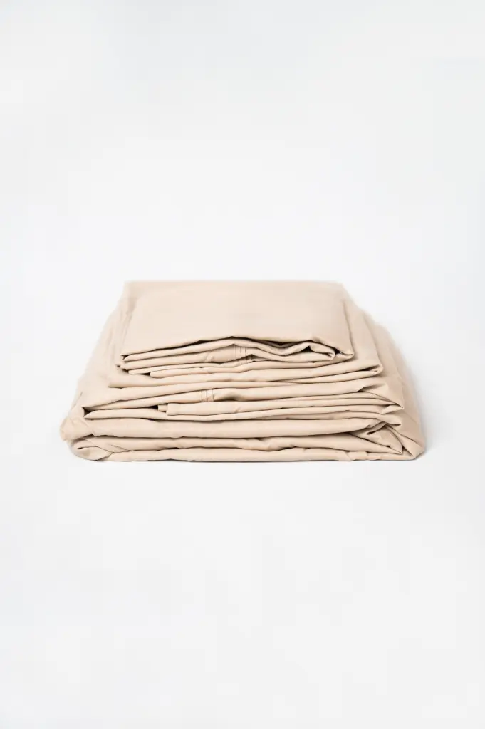 4 Piece Khaki Microplush And Bamboo California King Hypoallergenic Sheet Set omne sleep