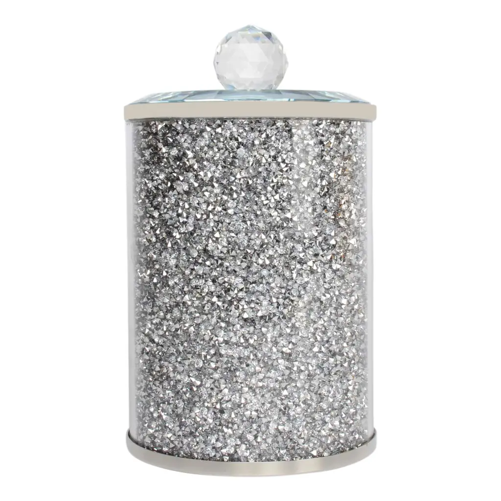 Ambrose Exquisite Glass Canister Gift Box Silver Glass Container furnings