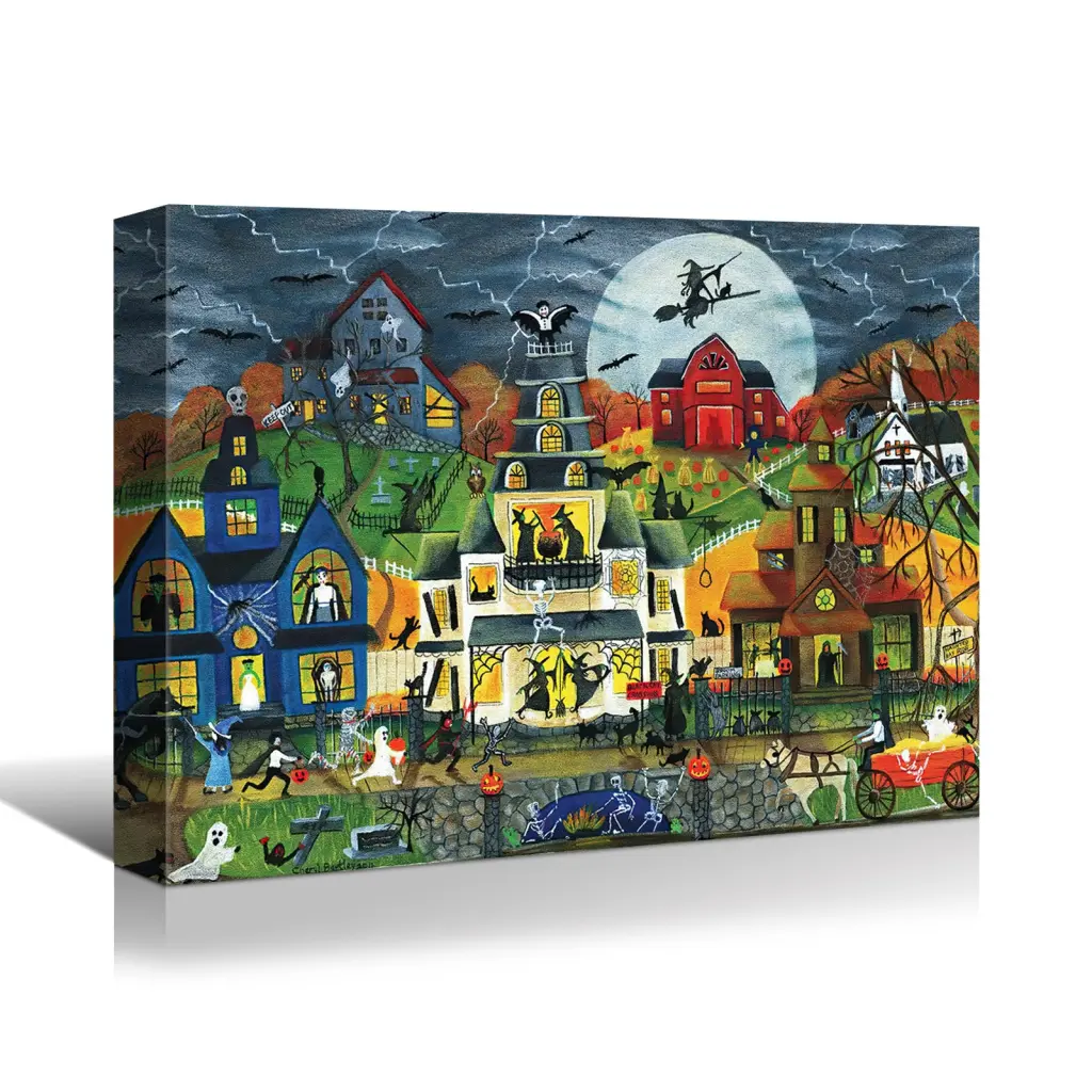 1Pcs Drop Ping Framed Canvas Wall Art Decor Painting Halloween looife art