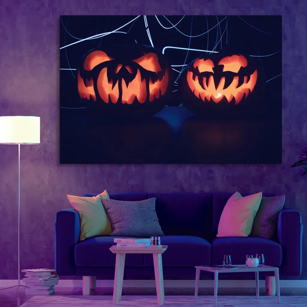 1 Piece Drop Ping Framed Canvas Wall Art Decor Painting Halloween - Scary Theme looife art