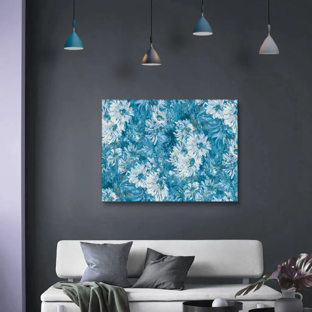 Framed Canvas Wall Art Decor Abstract Style Daisy Painting Living Room rnb