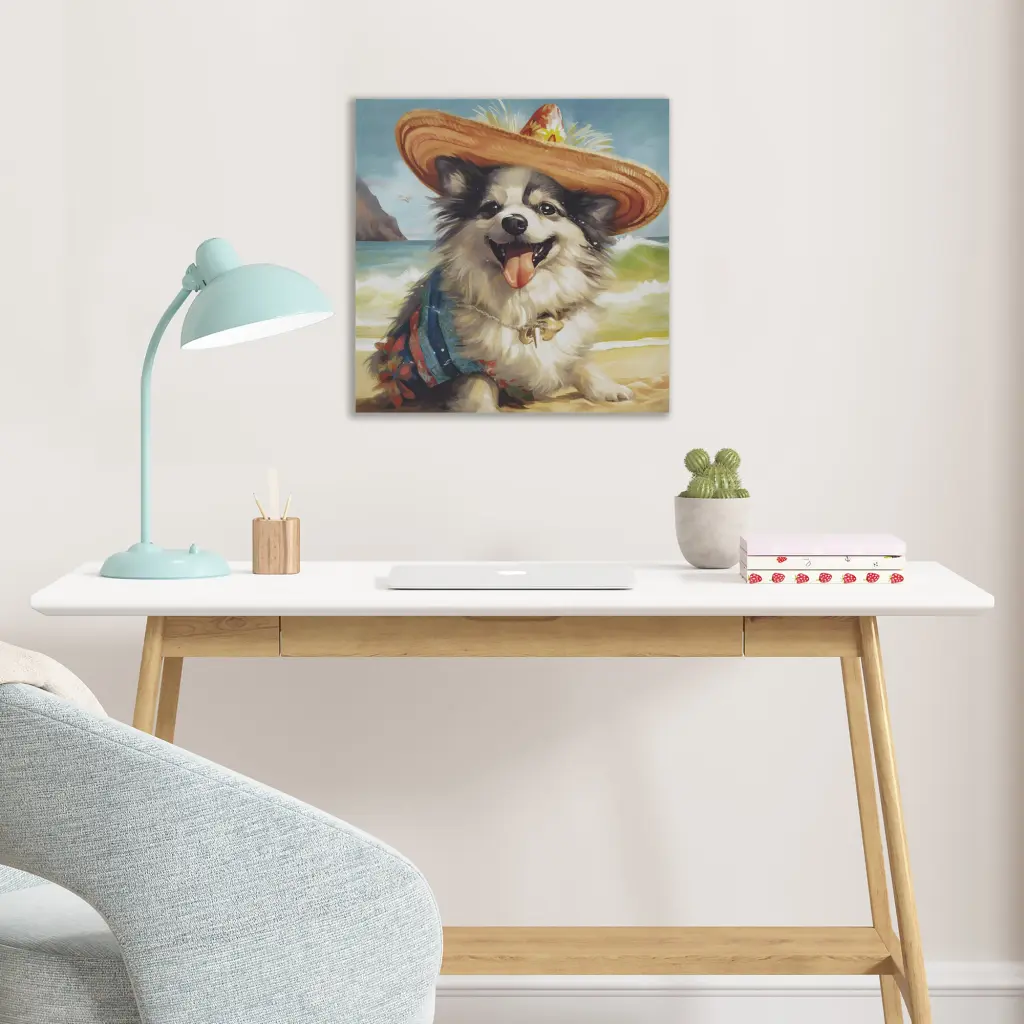 Chihuahua Canvas Wall Art Chihuahua Blue Multi MDF jla