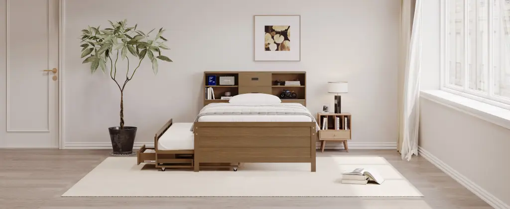 Twin Size Captain Bed Storage Bookcase Headboard Space Saving Design bed best