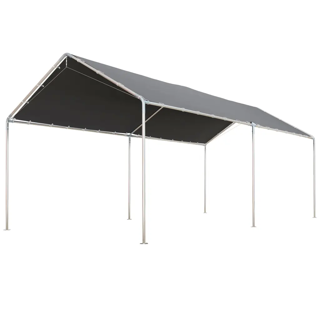 Outsunny 10'X20' Carport Heavy Duty Galvanized Car Canopy Incorporated Gutter aosom business