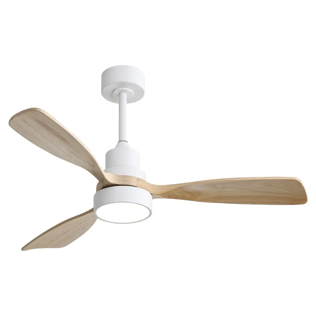 48 Inch Indoor Wood Ceiling Fan 3 Solid Wood Blades Remote Control